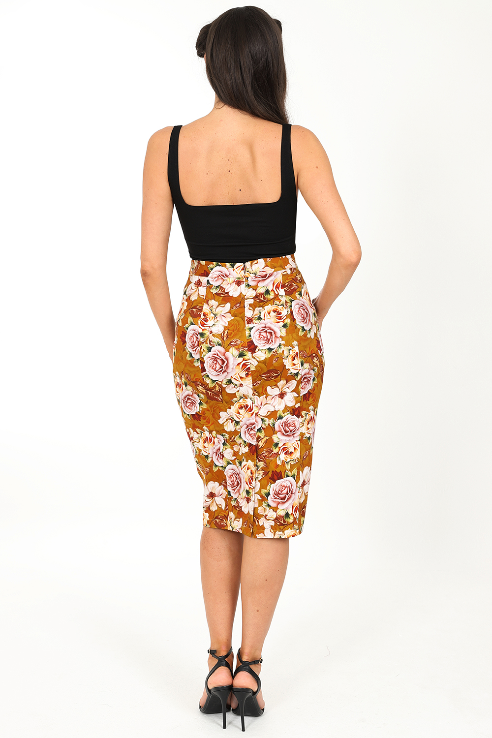 Rosa Floral Wiggle Skirt